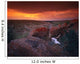 Cow Skull With Large Rocks In Field With Sunset Wall Mural