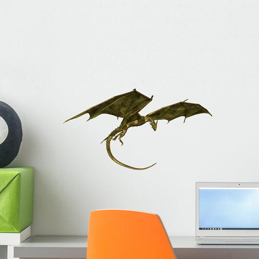 Green Scaled Dragon Flight Wall Decal