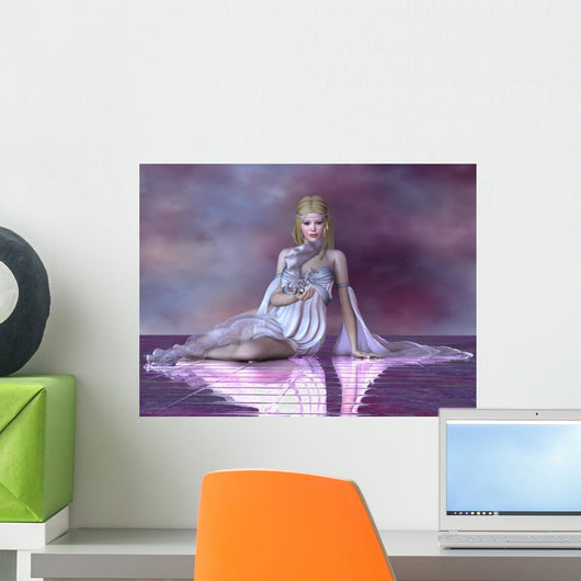 Fairy and Ice Dragon Wall Decal