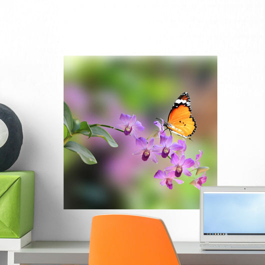 Purple Orchid Flower Wall Decal