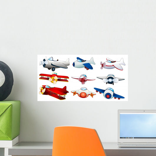 Different Plane Designs Wall Decal