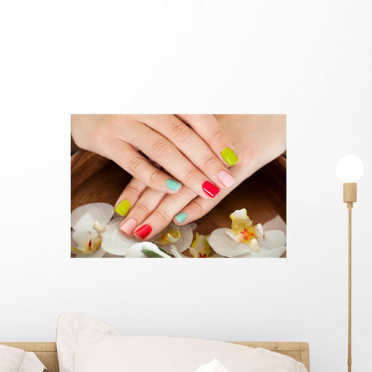 Female Nail with Petal Wall Decal