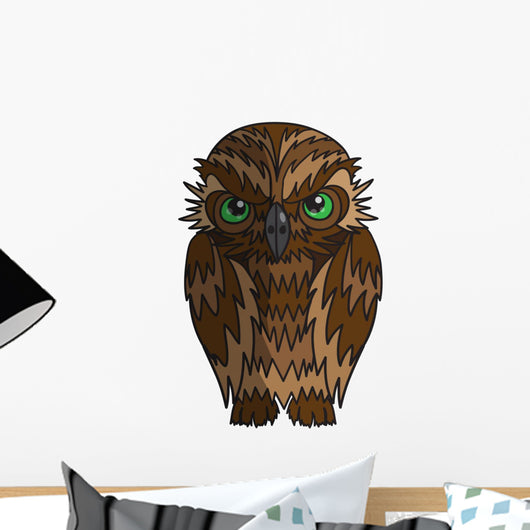 Angry Cartoon Owl Wall Decal