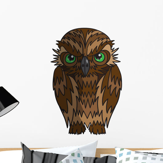 Angry Cartoon Owl Wall Decal