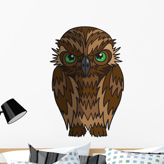 Angry Cartoon Owl Wall Decal