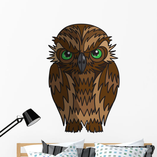 Angry Cartoon Owl Wall Decal