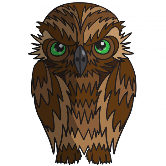 Angry Cartoon Owl Wall Decal