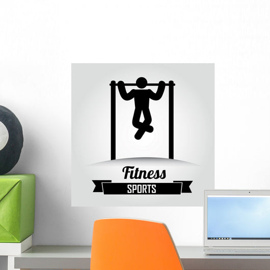 Chin-Ups Illustration Wall Decal