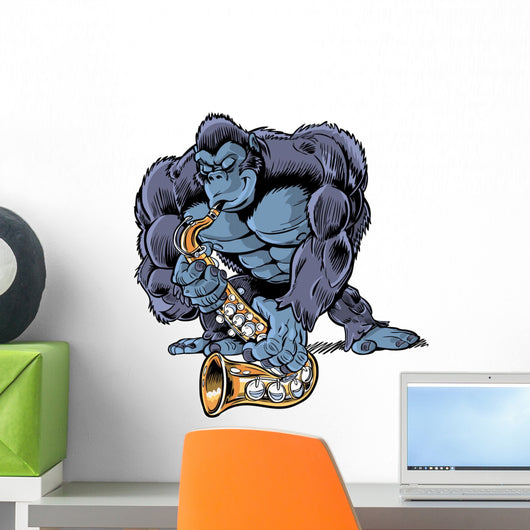 Gorilla Playing Saxophone Wall Decal