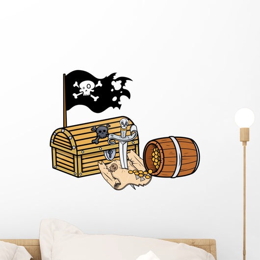 Pirate Treasure Vector Illustration Wall Decal