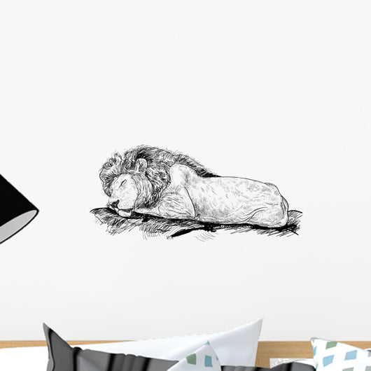 Lion Is Sleeping Rock Wall Decal