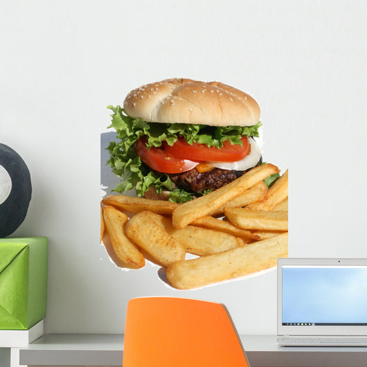 Hamburger and French Fries Wall Decal