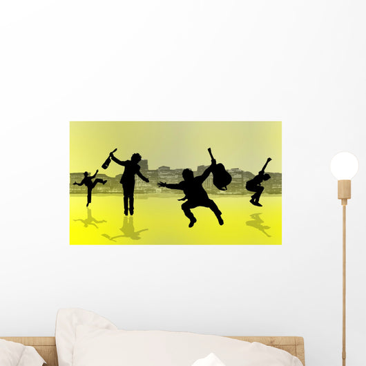 Dance Silhouettes and City Wall Decal