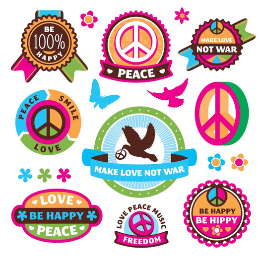 Set Peace Symbols and Wall Stickers Wall Decal