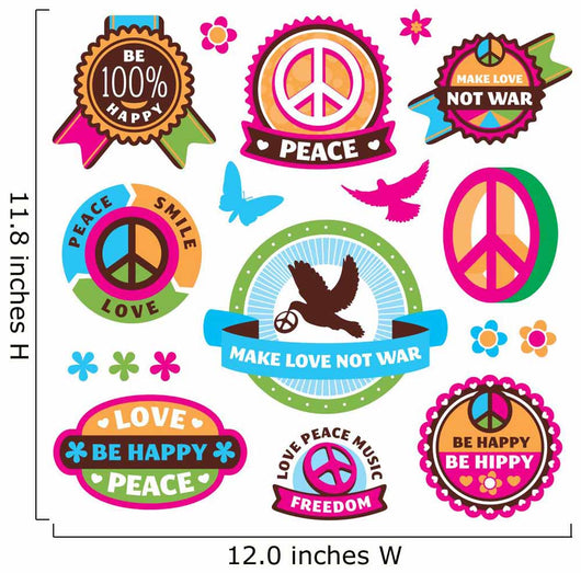 Set Peace Symbols and Wall Stickers Wall Decal