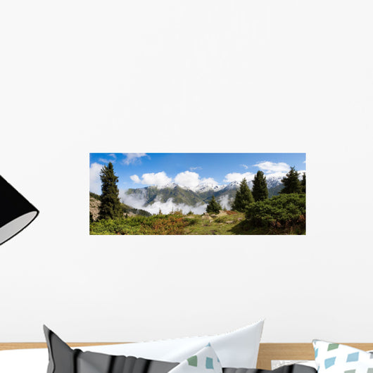 Mountain Fog after Rain Wall Decal Panoramic Wall Decal