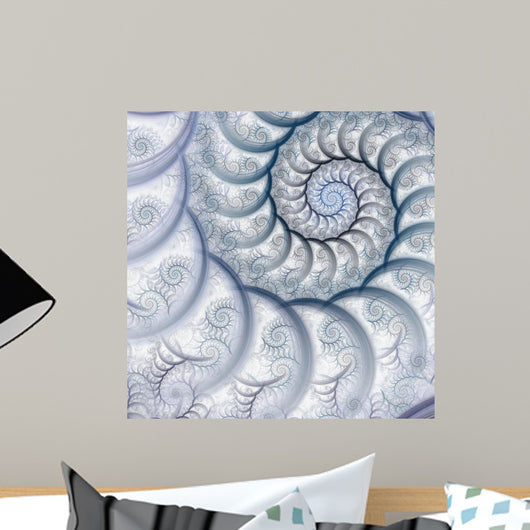 Abstract Fractal Spiral White Wall Decal
