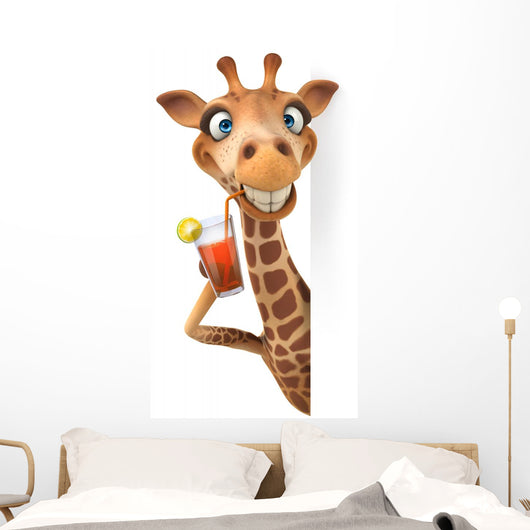 CG Giraffe Drinking Sweat Tea Wall Decal