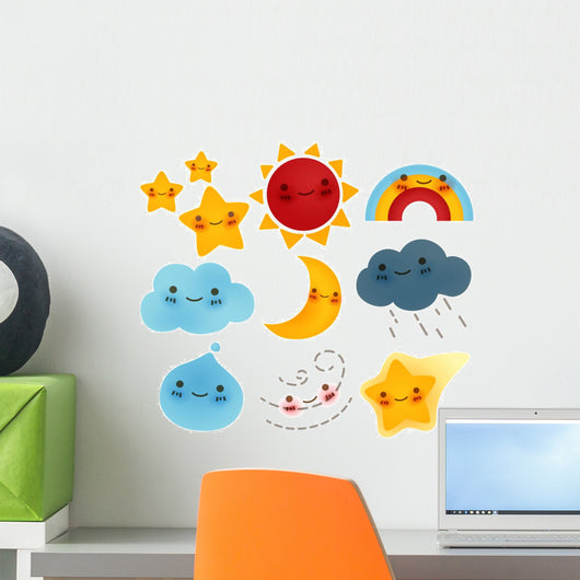 Kawaii Cute Weather Icon Wall Stickers Wall Decal
