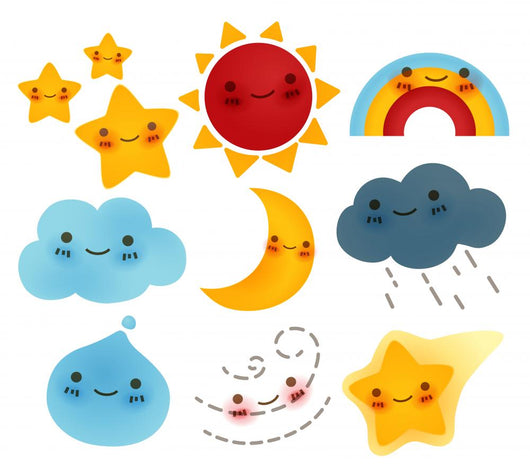 Kawaii Cute Weather Icon Wall Stickers Wall Decal
