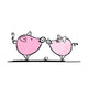 Couple Funny Pigs for Wall Decal