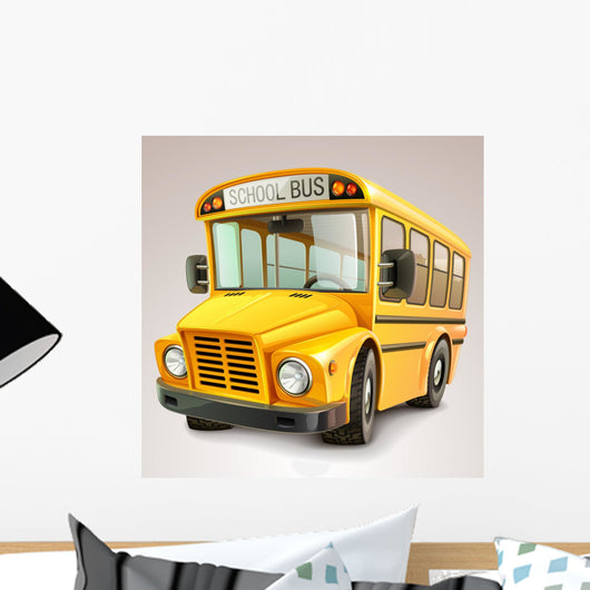 School Bus Vector Illustration Wall Decal