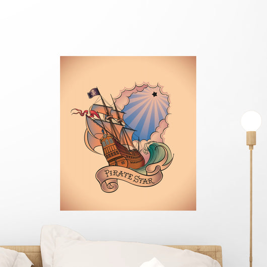 Old-school Tattoo Pirate Star Wall Decal