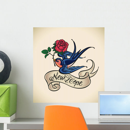 Swallow Brings New Hope Wall Decal