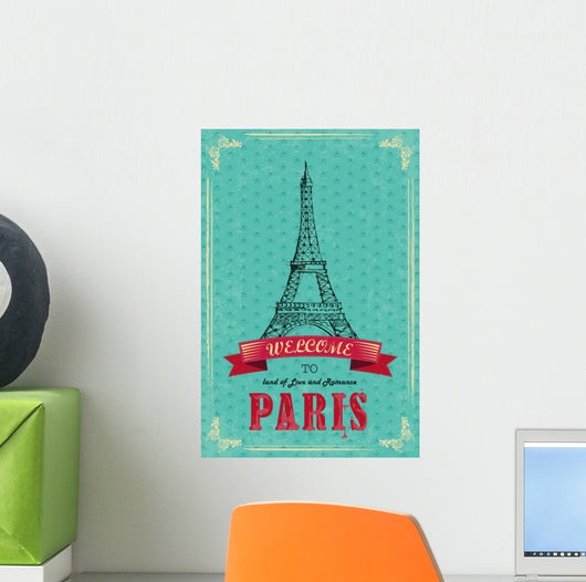 Eiffel Tower for Retro Wall Decal