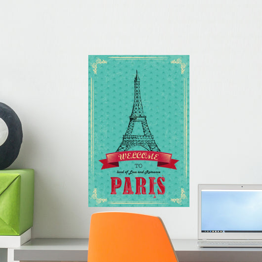 Eiffel Tower for Retro Wall Decal