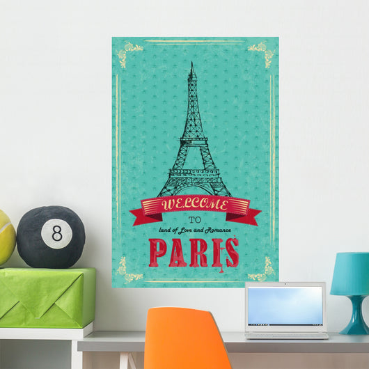 Eiffel Tower for Retro Wall Decal