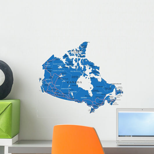 Political Map Canada Wall Decal