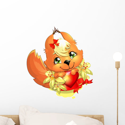 Squirrel and Hear Wall Decal