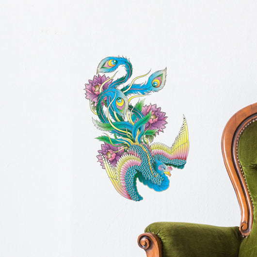 Japanese Style Peacock Wall Decal