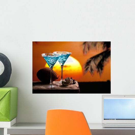 Blue Cocktail Drink Wall Decal