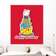 Birthday Card with Topsy-turvy Wall Decal
