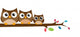 Owls Family Sat Tree Wall Decal