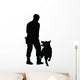 Police Dog with Handler Silhouette Wall Decal