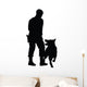 Police Dog with Handler Silhouette Wall Decal