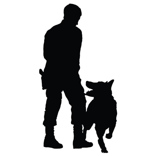 Police Dog with Handler Silhouette Wall Decal