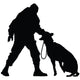 Police Dog Training Silhouette Wall Decal