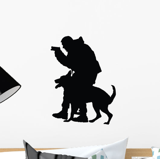 Police Dog on Patrol Silhouette Wall Decal