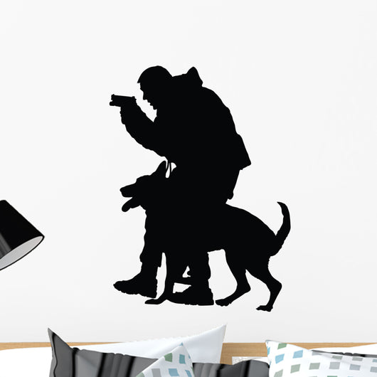 Police Dog on Patrol Silhouette Wall Decal