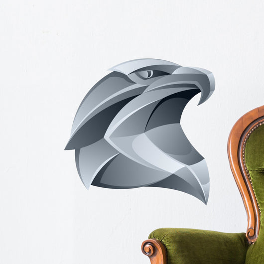 Silver Eagle Head Wall Decal