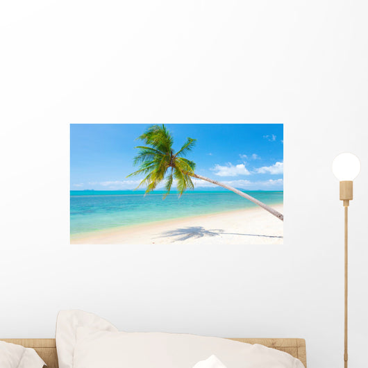Beach with Coconut Palm Wall Decal