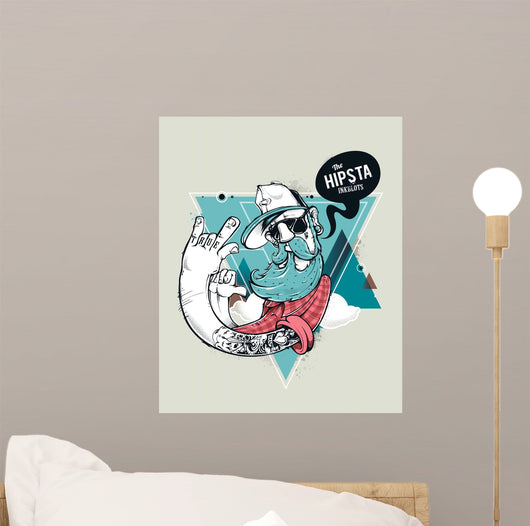 Hipster Graffiti Character - Hipsta Inkblots Wall Decal