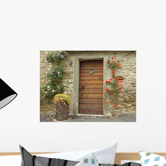 Front Door Decorated with Wall Decal