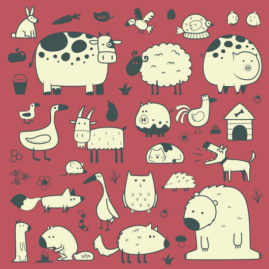 Domestic and Forest Animals Wall Decal