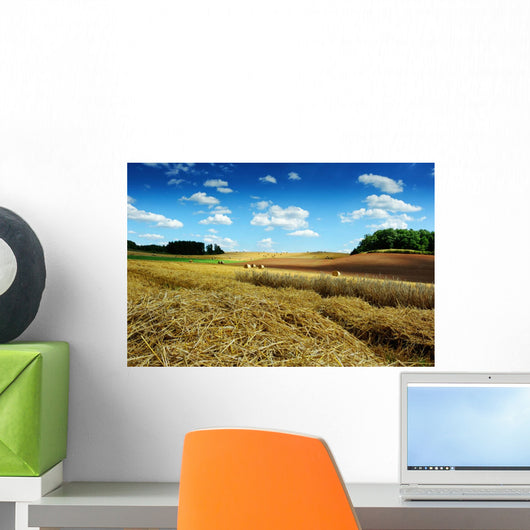 Landscape with Straw Bales Wall Decal