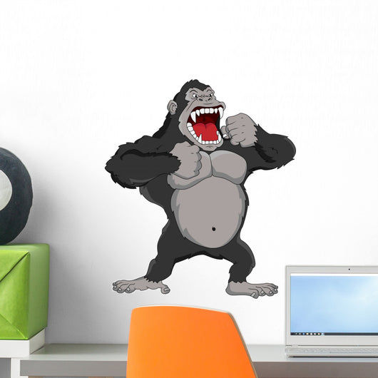 Angry Gorilla Cartoon Wall Decal
